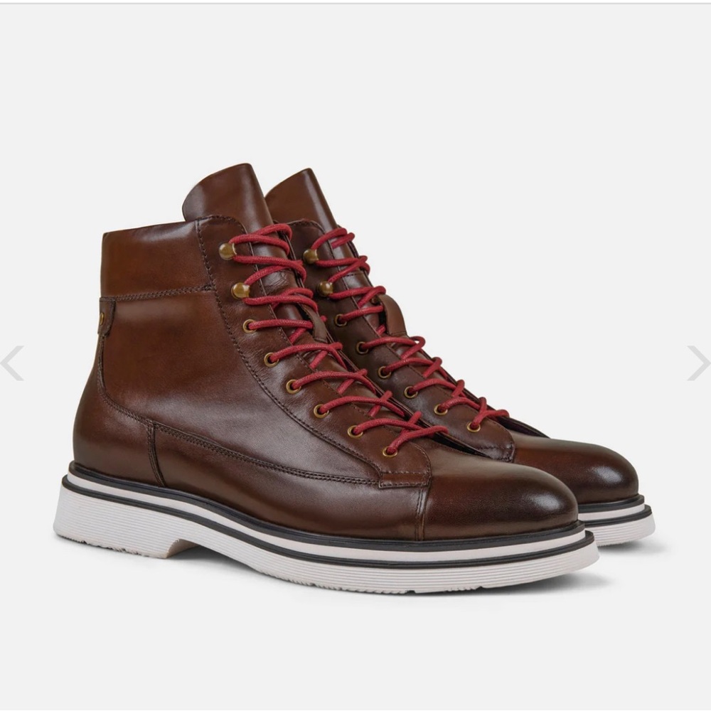 Men’s Marc Nolan, Aiden Chocolate Leather Combat Boots, Men’s  size 8.